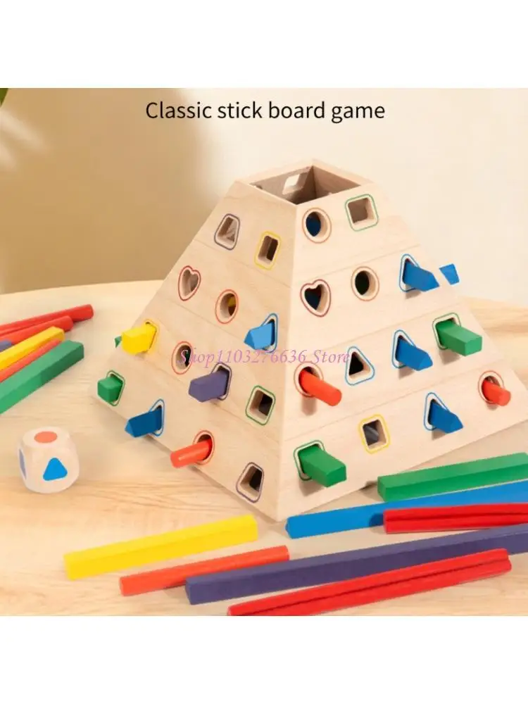 R6FD Educational Wooden Stacking Puzzle Toy for Children Hand Eye Coordination