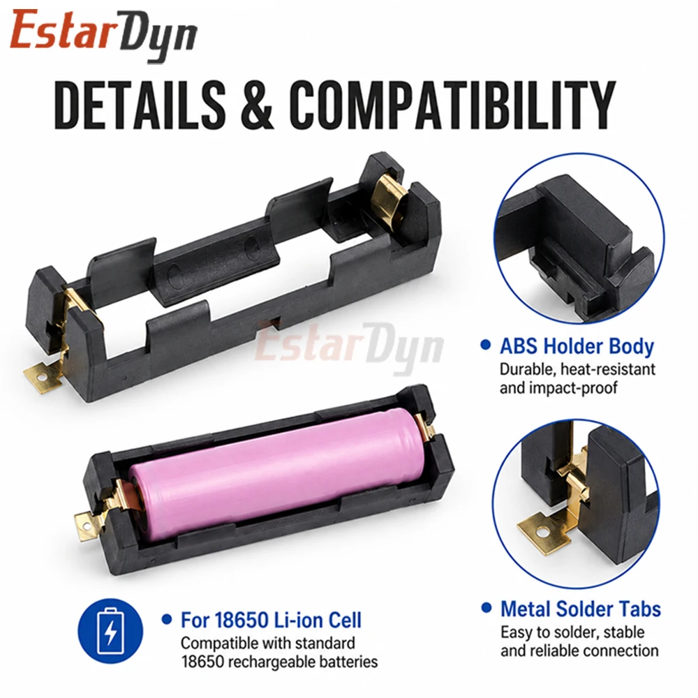 Estardyn 1~4 Slot 18650 SMT/SMD Battery Holder with Bronze Pins for Power Bank DIY
