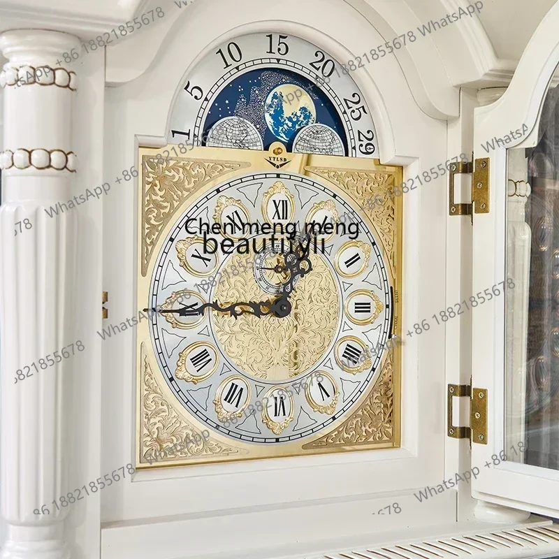 

A R0R Европейские механические напольные часы для гостиной, виллы, ретро, американские белые вертикальные маятниковые часы