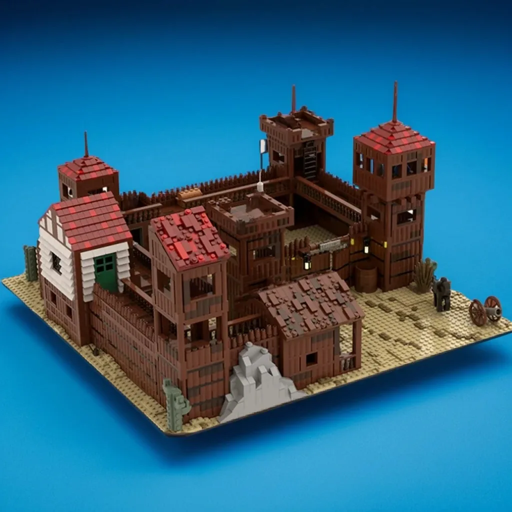 

3884 шт. MOC западная тема Western Fort Redo 6769 Remake классическая крепость DIY модель строительные блоки игрушки на день рождения подарок