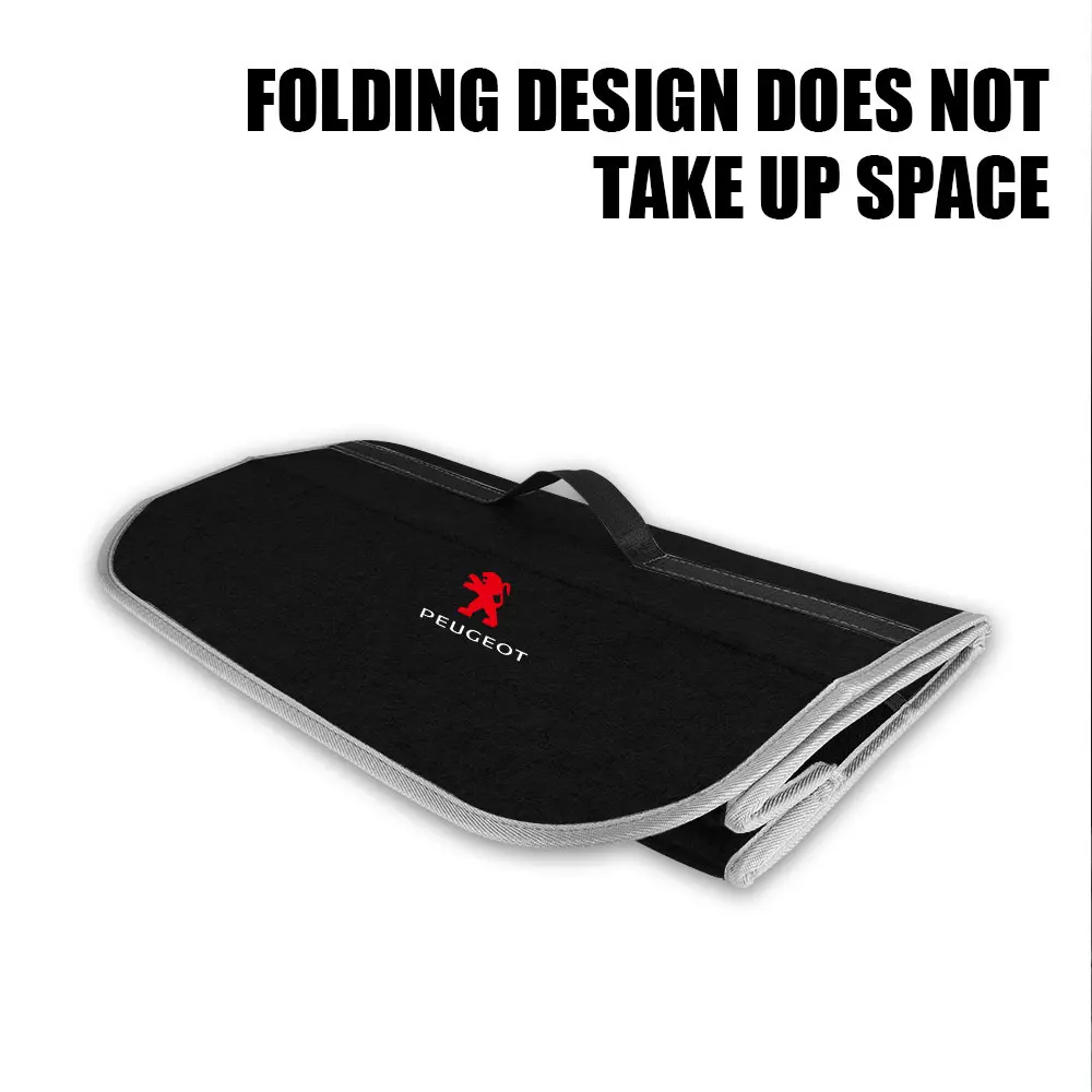 Car Foldable Trunk Storage Box Felt Large Capacity Organizer Bag Accessories For Peugeot 207 106 107 208 2008 3008 306 308 508