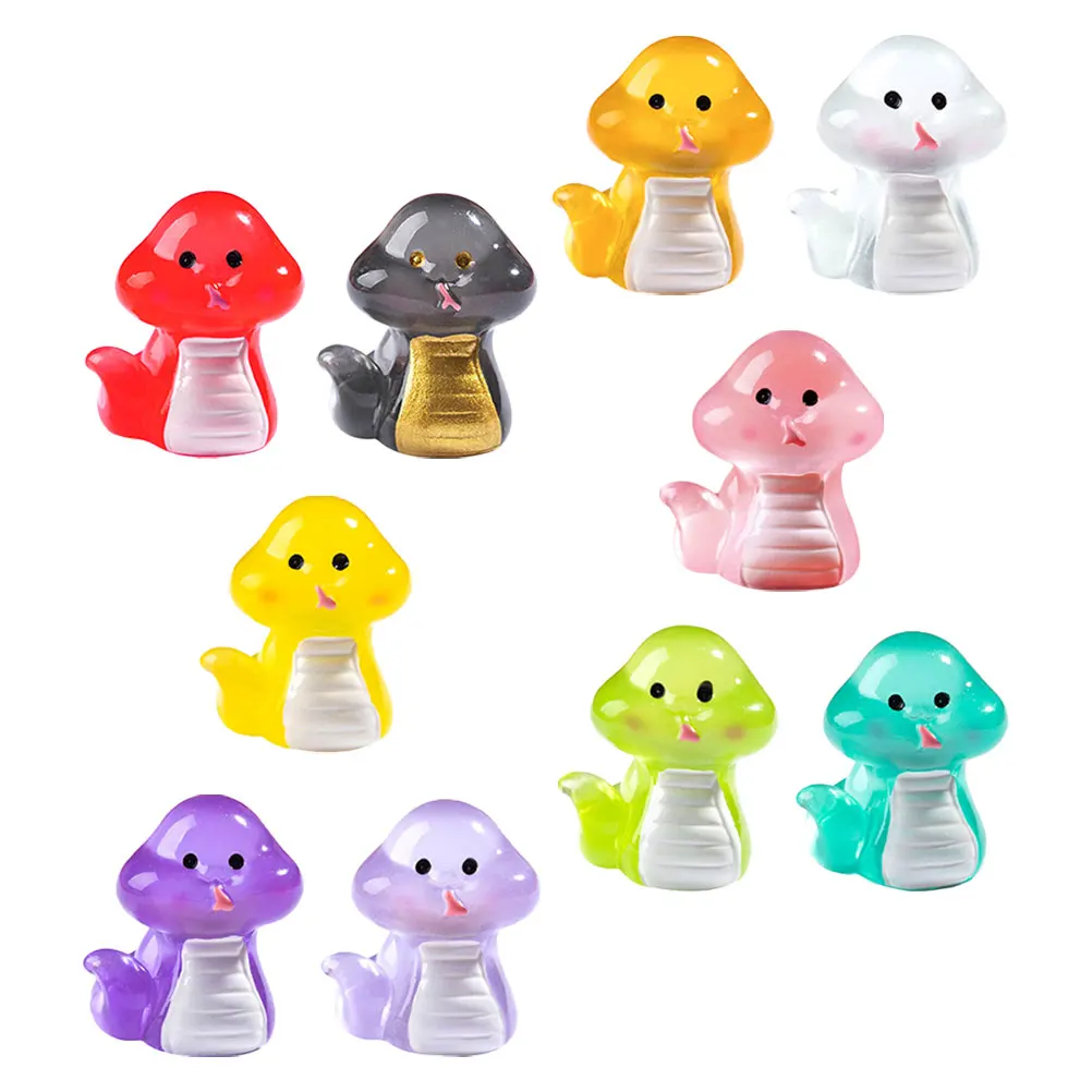 10 pezzi decorazioni per serpenti mini animali giocattoli da bagno senza fori set famiglia casa delle bambole resina creativa fai da te