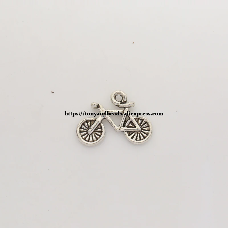 (50Pcs/Lot) Zinc Alloy Tibetan Silver European Charm Bicycle-Shape Pendant Size 19X14mm AD2799B