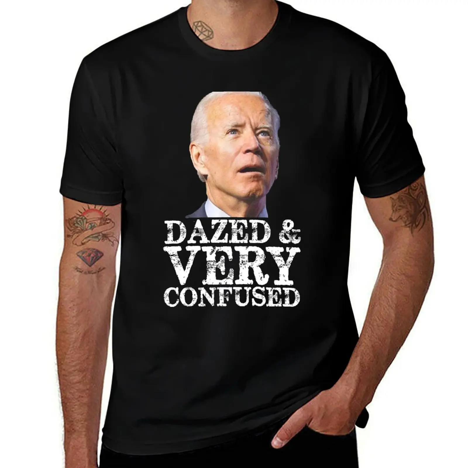 Biden Dazed And Very Confused Vintage T-Shirt Work Utility Short Sleeve Shirt T-Shirt