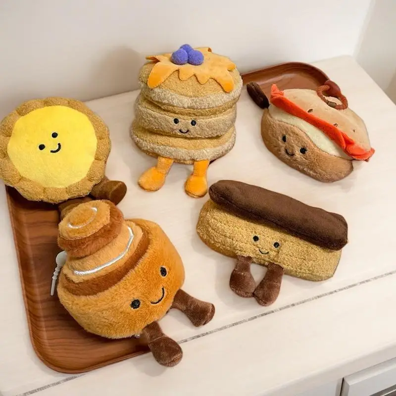 لطيف بعد الظهر الشاي الذواقة سلسلة أفخم قلادة المفاتيح مقلد البيض لاذع الخبز محشوة دمية على ظهره قلادة الزخرفية الهدايا #4