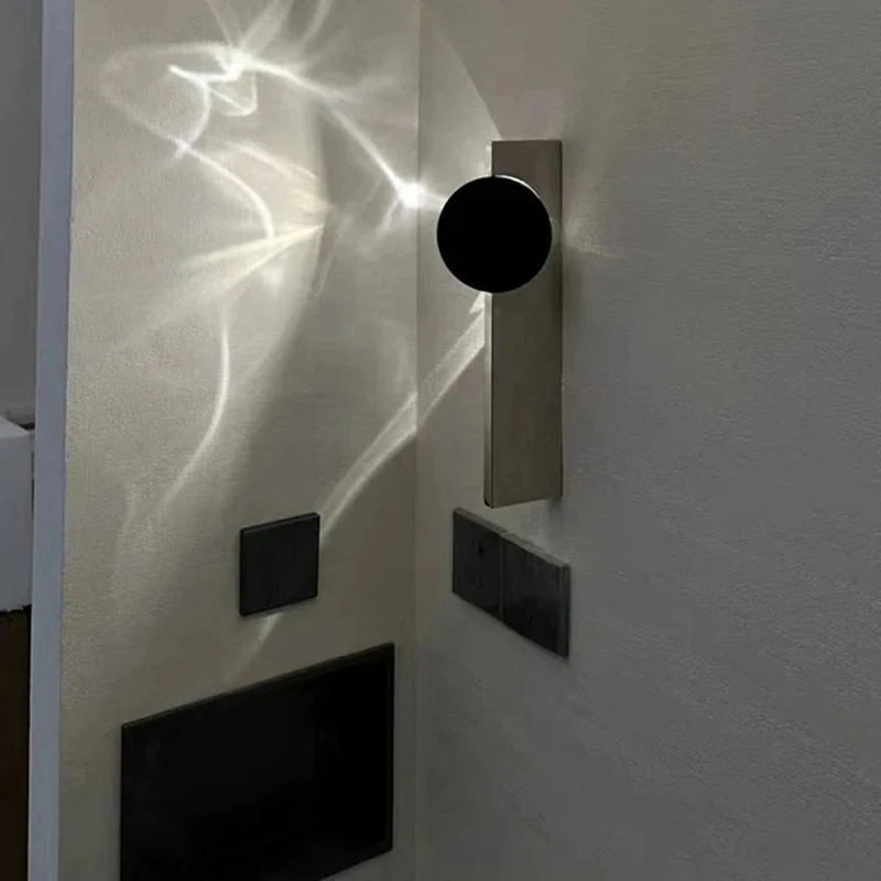 Modern LED Wall Sconce with Light Projection Effect for Bedroom Living Room Art Decor