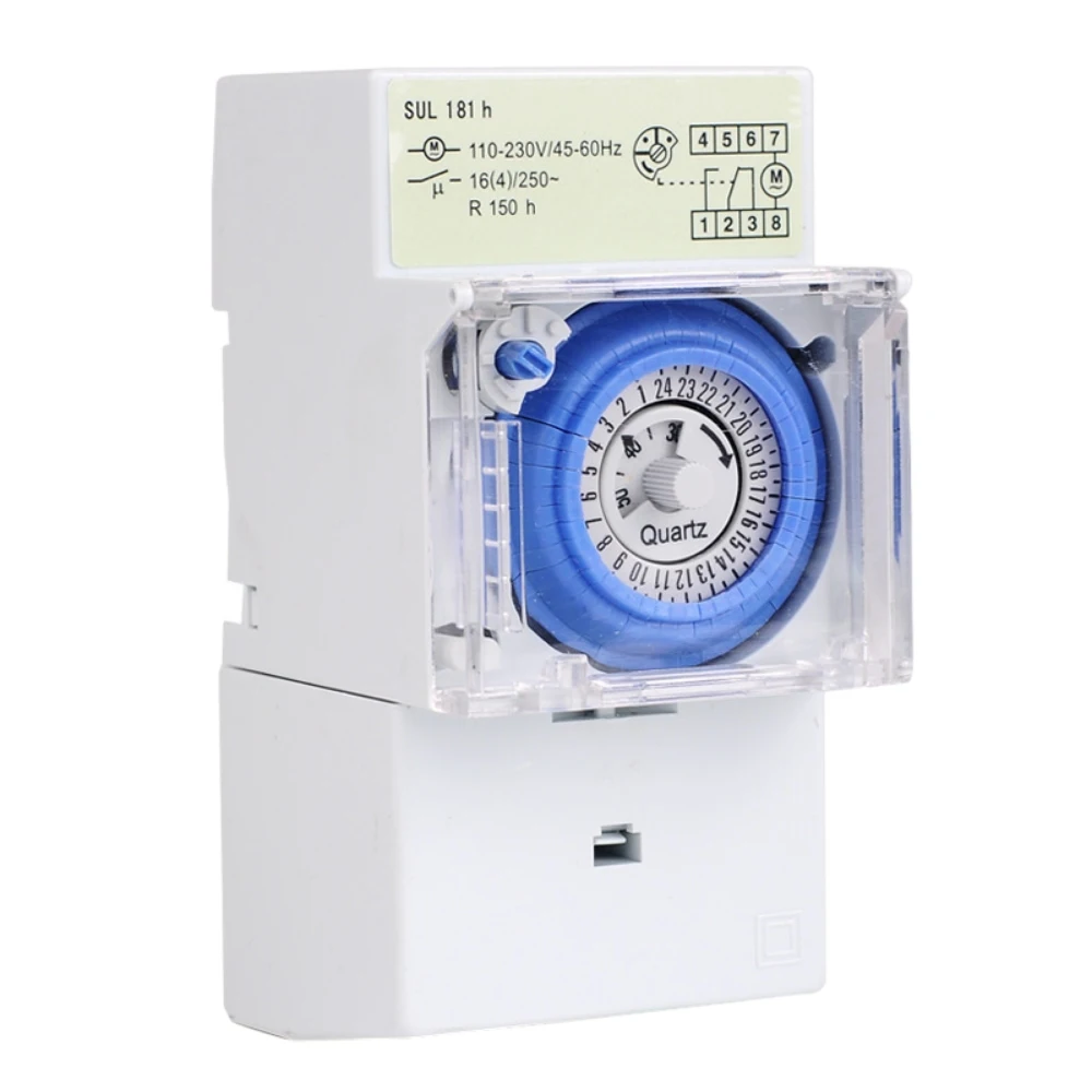24 Hours Time Switch Relay SUL181H Mechanical Timer 230V 16A Electrical Programmable 24 Hour Din Rail Timer Switch