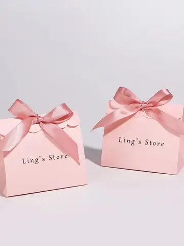 50Pcs Custom Logo 12x6.5x10.5cm Jewelry Gift Folded Bag Cosmetic Lipstick Eyelash Dessert Earrings Packaging Lemon Fruit DIY Box