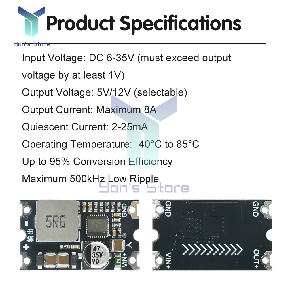 DC-DC تنحى وحدة 6-35 فولت إلى تيار مستمر 5 فولت 12 فولت 2A سيارة تحويل الطاقة باك صغير وحدة منظم PCB لتقوم بها بنفسك عدة إلكترونية