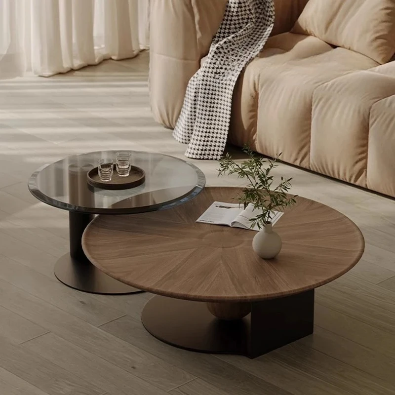 Wood Coffee Table Decoration Modern Living Room Simple Small Side Table Round Unique Mesa Auxiliar Lounge Suite Furniture