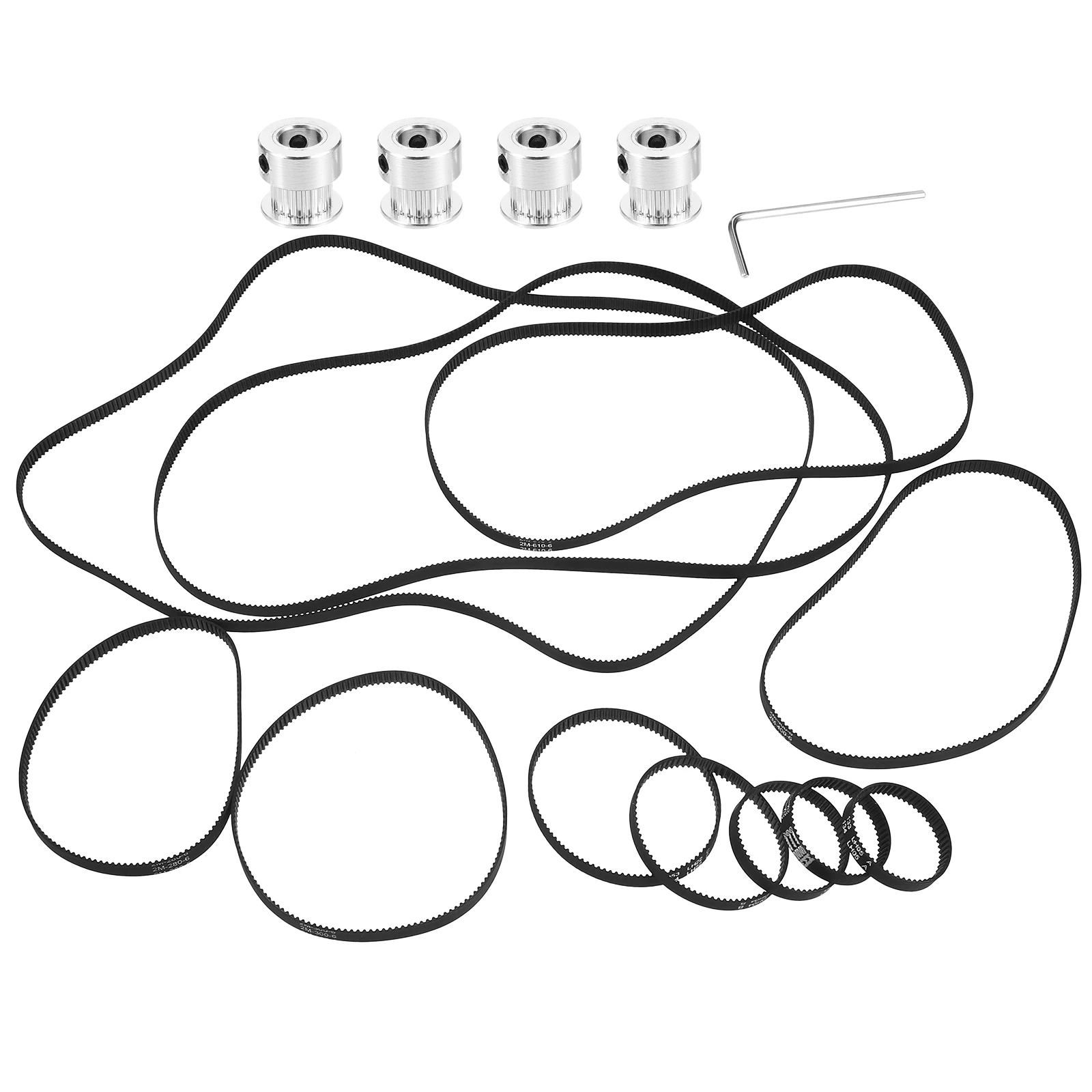 

1 6Mm Gt2 Rubber Timing For Replacement With Pulleys Wrench Precise Transmission Set For 3D Printers 6Mm Rubber Printer Belt 3D