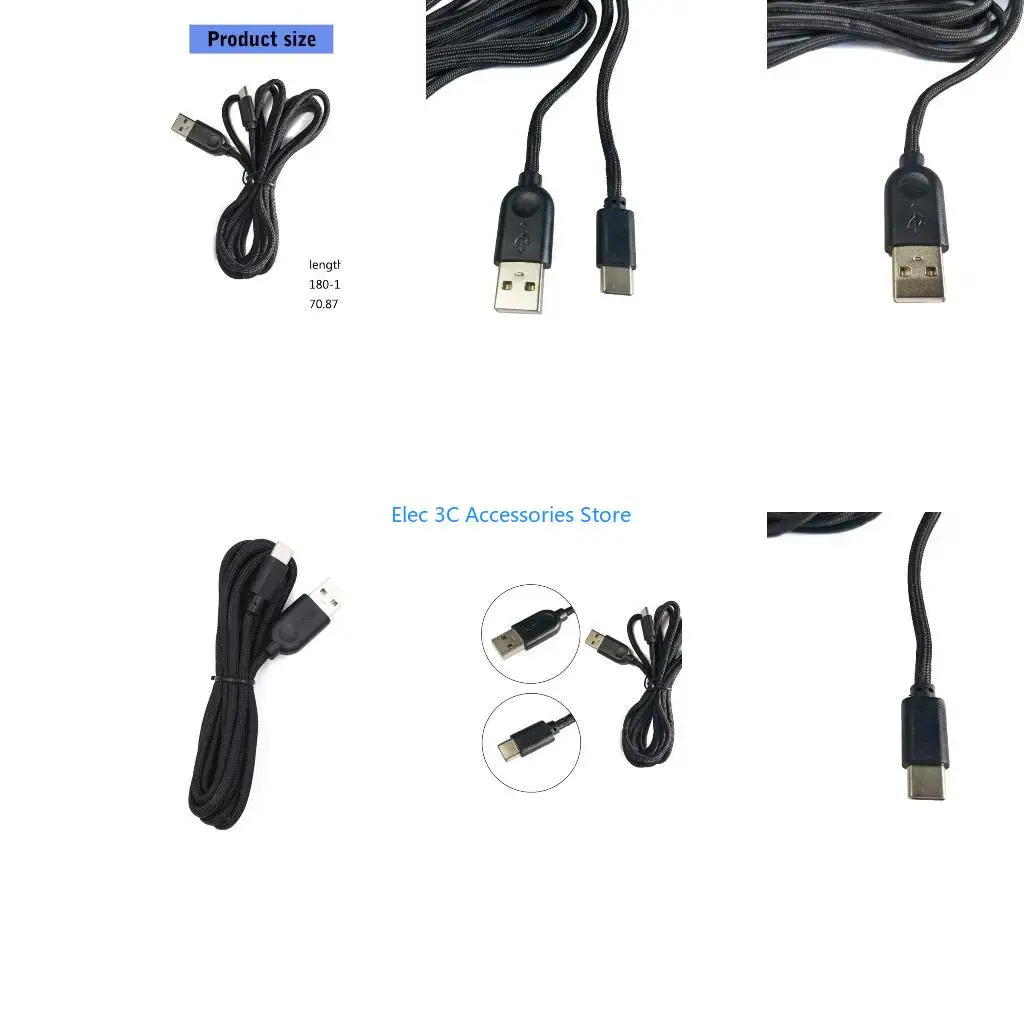 Y51A USB C Data Cable, Nylon Weaved Line Quick Connection for Phones and Tablets Mouse Keyboards Highly Efficiency