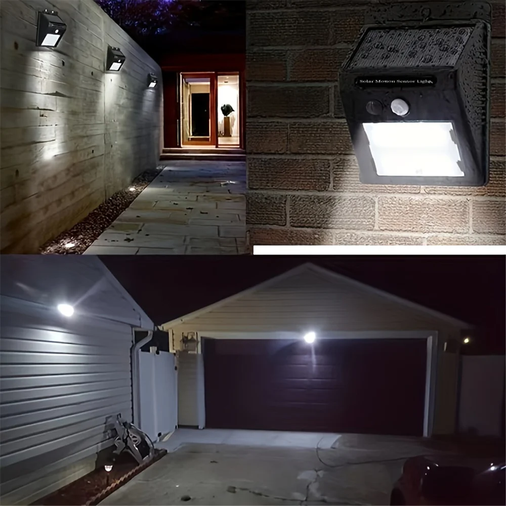 Luz de pared con Sensor de movimiento Solar, lámpara de pared con 20 LED, 3 modos, IP65, impermeable, para exteriores, puerta delantera, patio