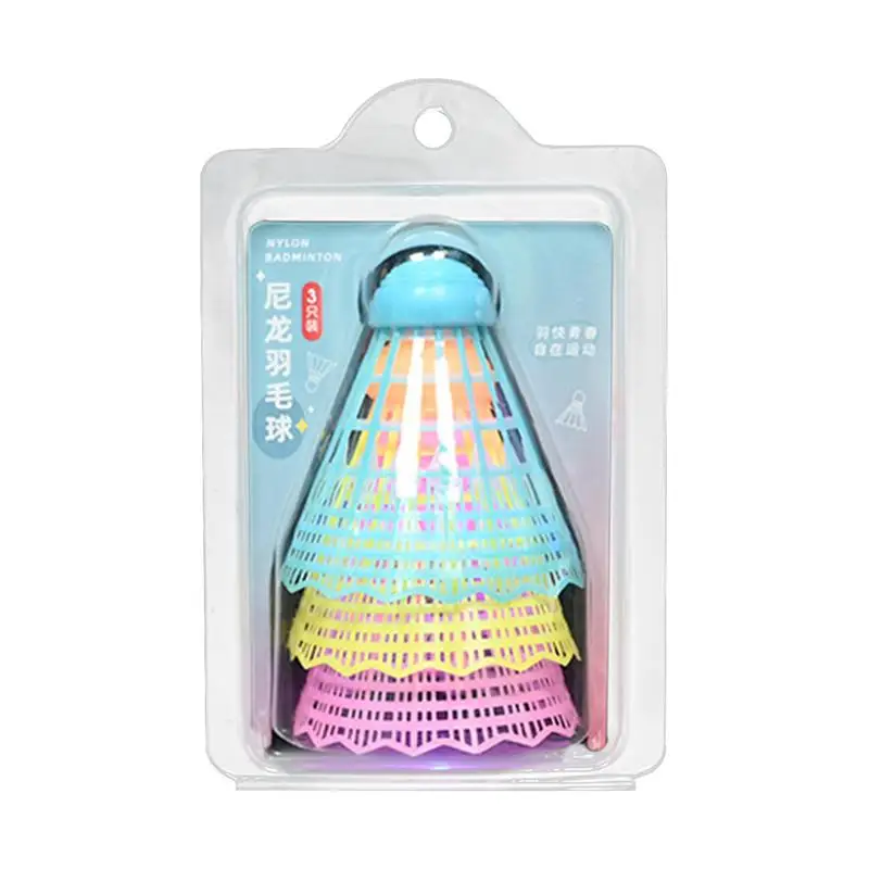 LED Lighting Badminton Dark Night Colorful LED Light-up Sport Badminton Nylon High Elasticity shuttlecock For Yard Games