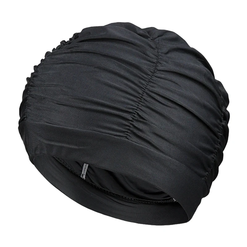 Swimming Hat Women Girls Long Hair Bathing Cap Swimming Cap Stretch Drape Swim Pool Sport Elastic Nylon Turban Accessories Parts