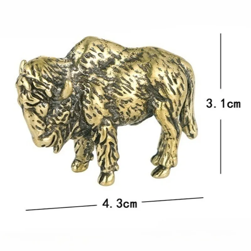1 PC Retro Old Solid Brass Chinese Zodiac Goat Figurine Antique Tea Pet Hand Play Ornament Collection Home Desk Craft Decoration