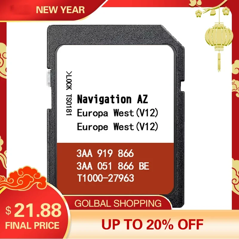 

SD GPS Sat Nav Card AZ V12 West RNS315 V12 Western Europe 2020 Map Naving Cover Europe Road Maps Detail