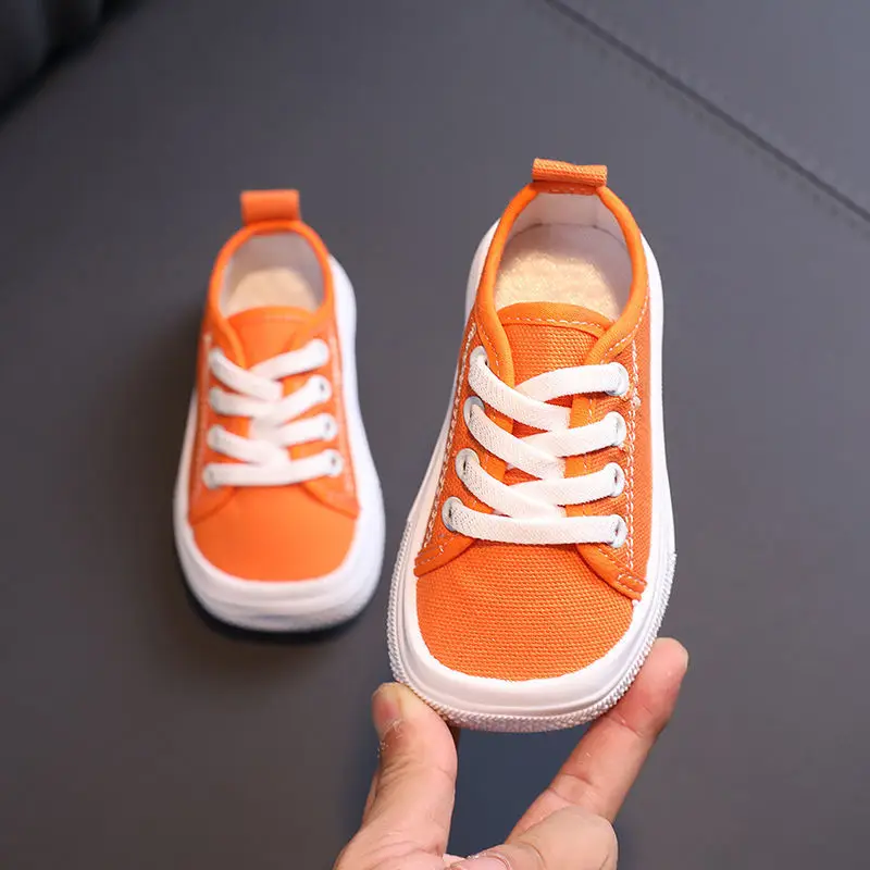 Kids Non-slip Comfort Sneakers Shoe Toddlers Tennis shoesChildren Sport Canvas Shoes Lace-up Girls Flat Boys Casual Shoes