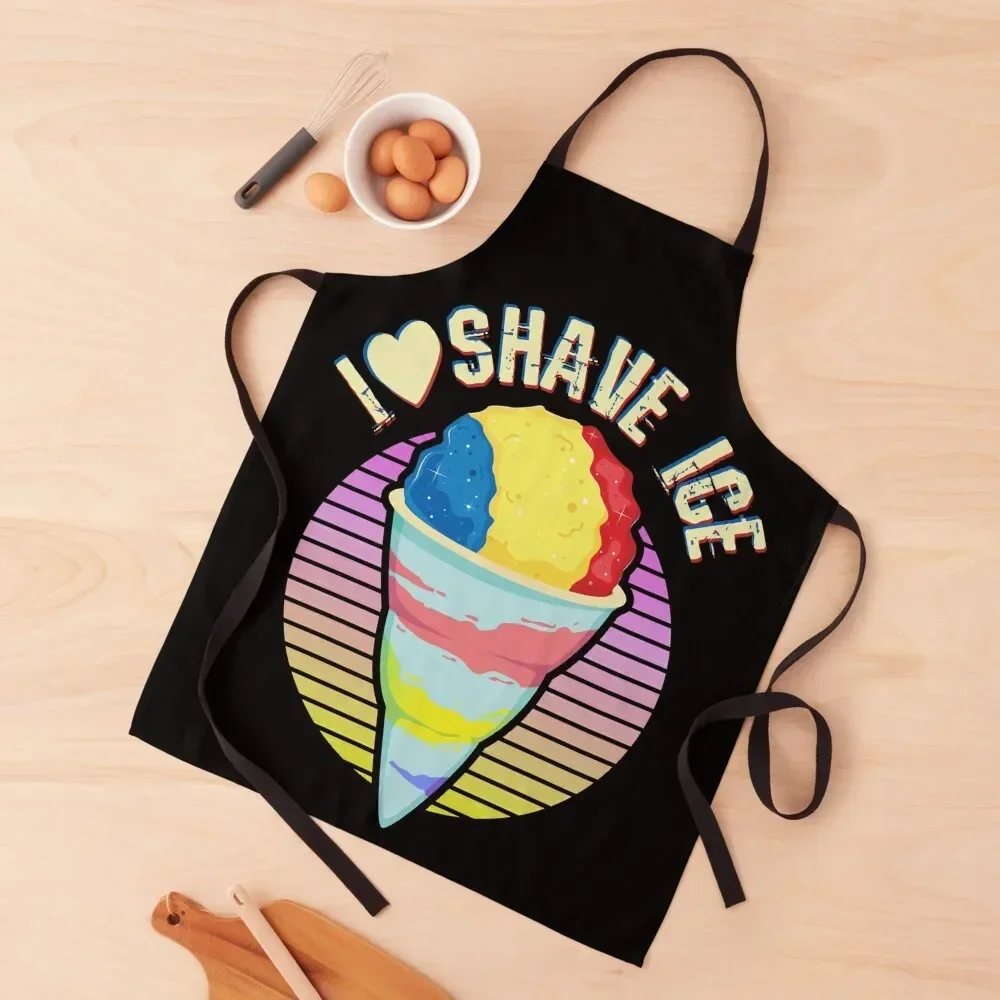 

Cute Shave Ice Snow Cone Apron kitchen girl Woman Work Women's Kitchen And Home Items Apron