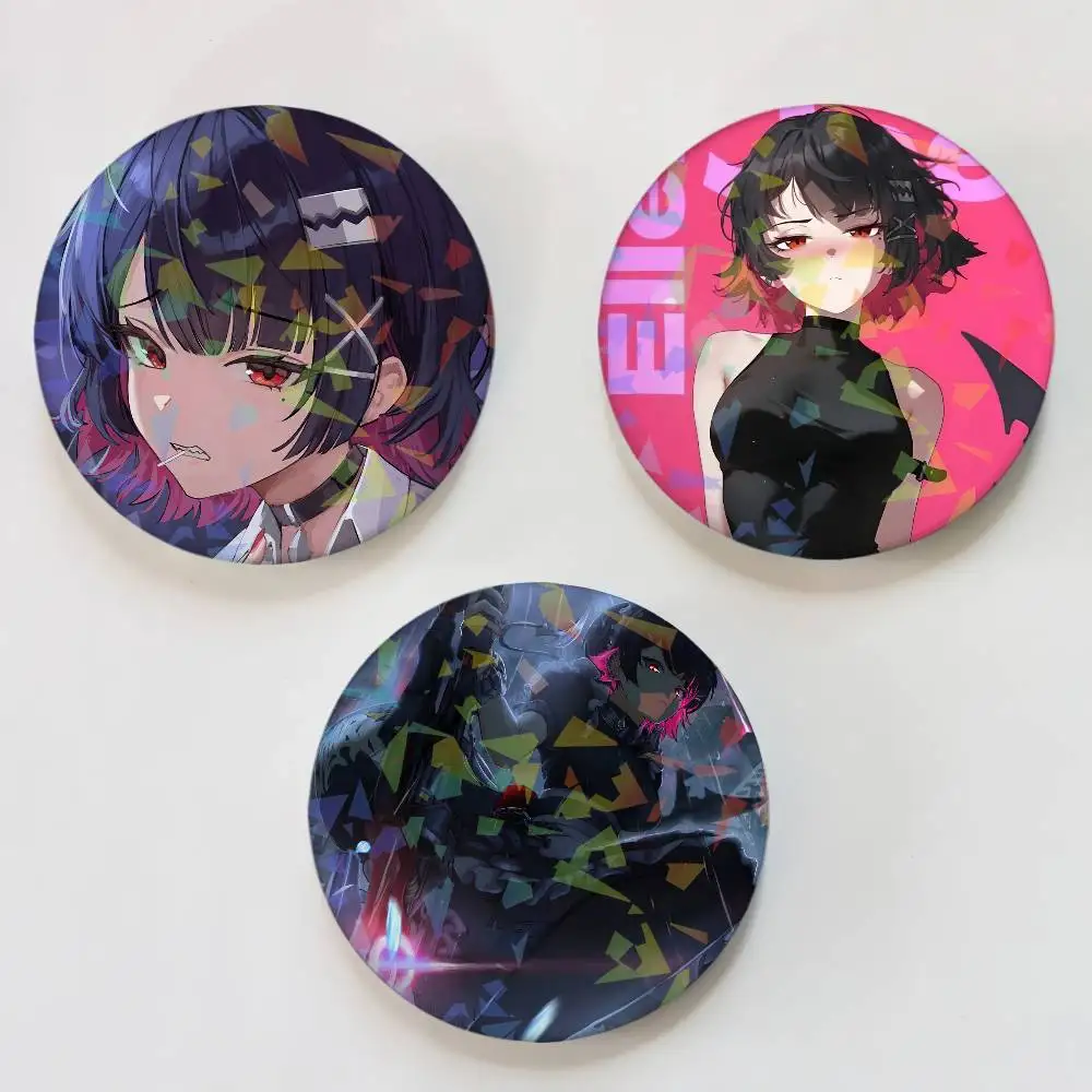 Zenless Zone Zero Ellen Joe Round Laser Badge Brooch Clothes Backpack Accessories Lapel Decoration Gift