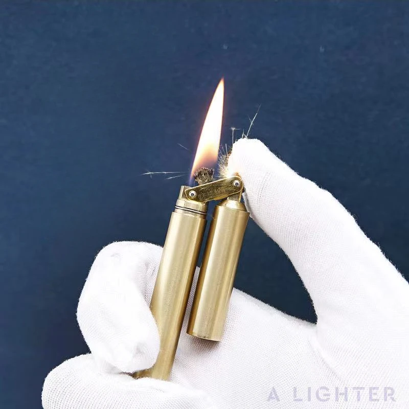 Creative Nunchaku Brass Lighter, Vintage Retro Mini Slim Kerosene Lighter, Best-selling Grinding Wheel Kerosene Lighter