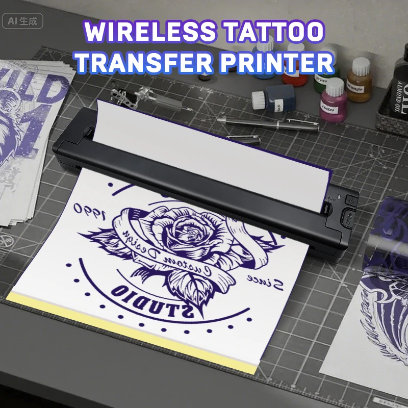 KAYSION SK30 Беспроводной трафаретный принтер для переноса татуировок, термомашина для татуировки с 15 шт. бесплатной бумагой для переноса
