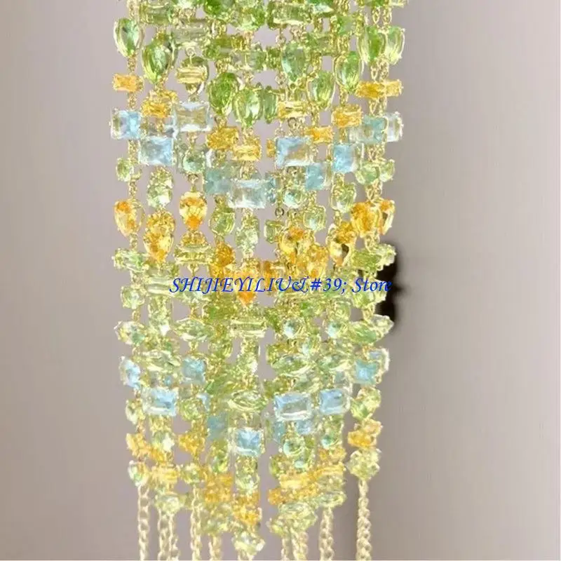 E21F Mixed Stone Fashion Bracelet with Extender Chain for Casual Gifting