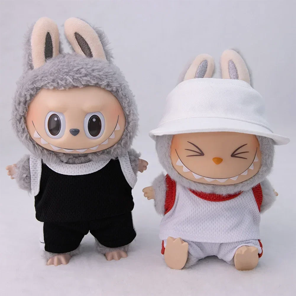 Mini ropa de muñeca de peluche de 17cm, accesorios de atuendo, camisetas de baloncesto para Corea Kpop Exo Labubu II Idol, ropa para muñecas, regalos