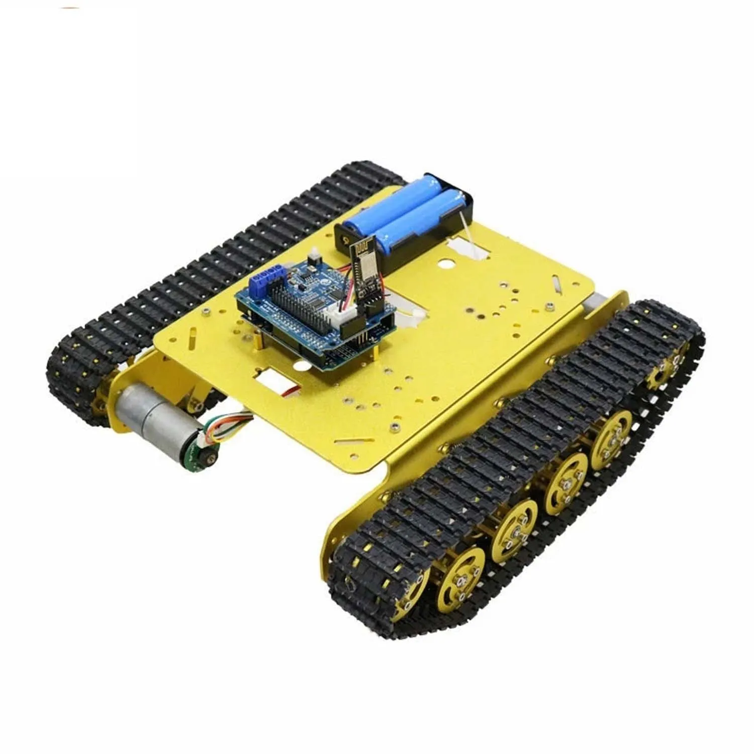 TS100 Wifi/핸들/블루투스 제어 R3 보드가있는 arduino용 스마트 로봇 탱크 섀시 자동차 키트, 4 도로 모터 드라이버 보드