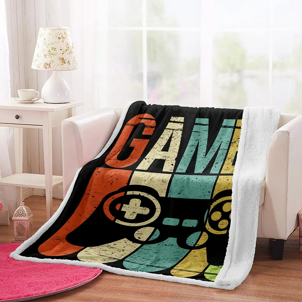 Game Blanket Game Controller Fleece Blanket for Couch Sofa Chair Room Decor Soft Warm Blanket Travel Office Fashion Blanket