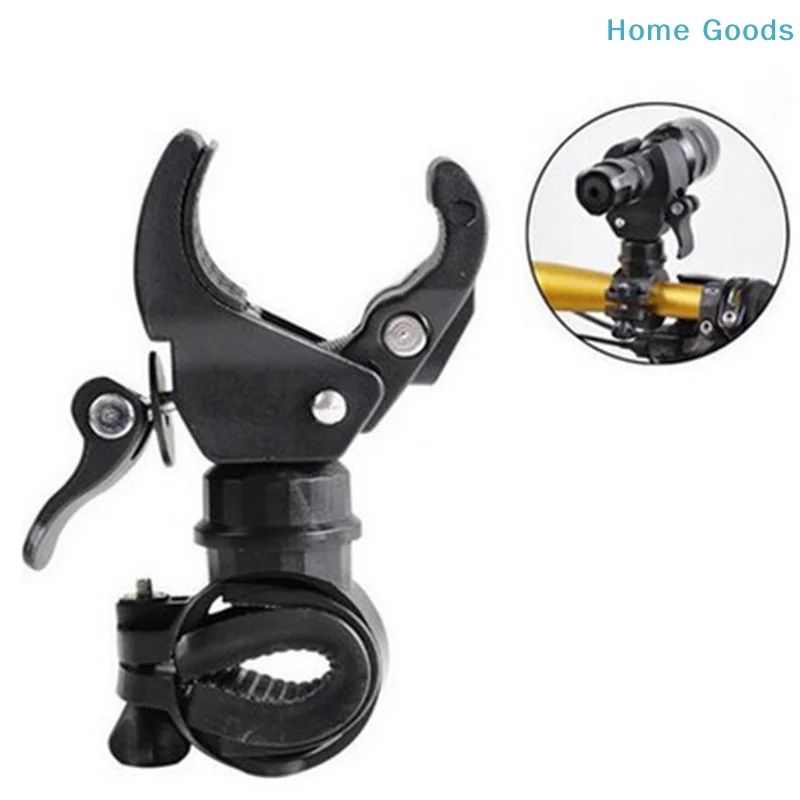preferredUniversal 360 Degree Rotating Bike Bicycle Handlebar LED Flashlight Torch Mount Clamp Clip Holder Grip Black Bracket