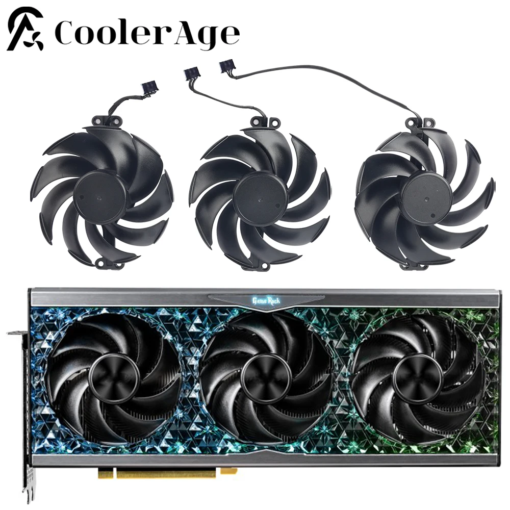 

90MM TH9520B2H-PCB01 Video Card Fan For Palit GeForce RTX 4080 4090 GameRock OmniBlack Graphics Card Replacement Fan