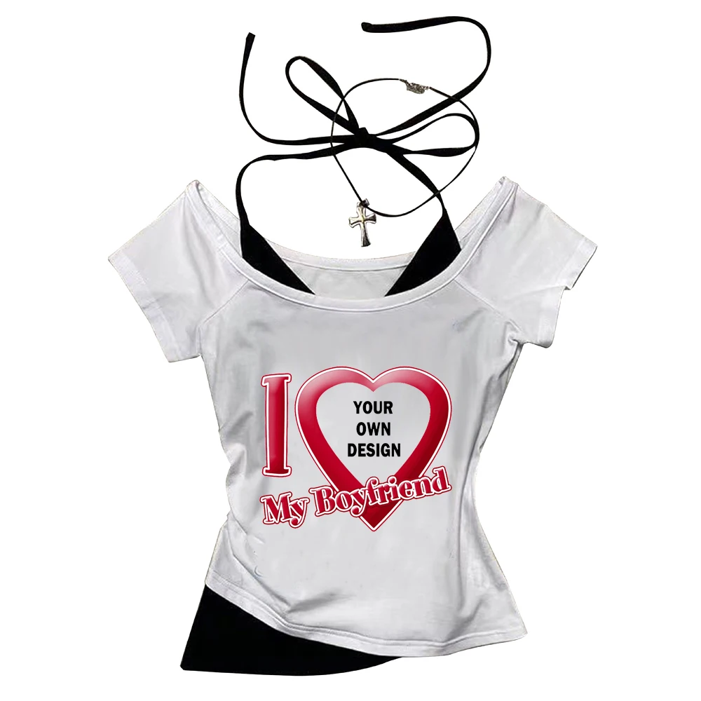 I Love My Boyfriend Tshirts High Quality Women/Men T-shirts Short Sleeve Summer Tee-shirt DIY Customized Printing