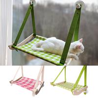 Foldable Cat Hammock Suction Cups Window Mounted Breathable linen Cat Bed Capacity of 40kg Cat Perch pet supplies