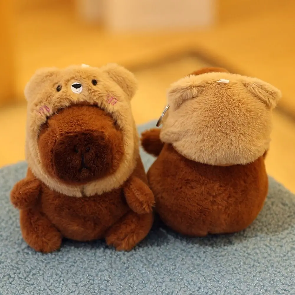 Rabbit Hat Capybara Plush Pendant Hairpin Bear Cherry Capybara Plush Keyring Cartoon Frog Hairpin Capybara Plushie Doll