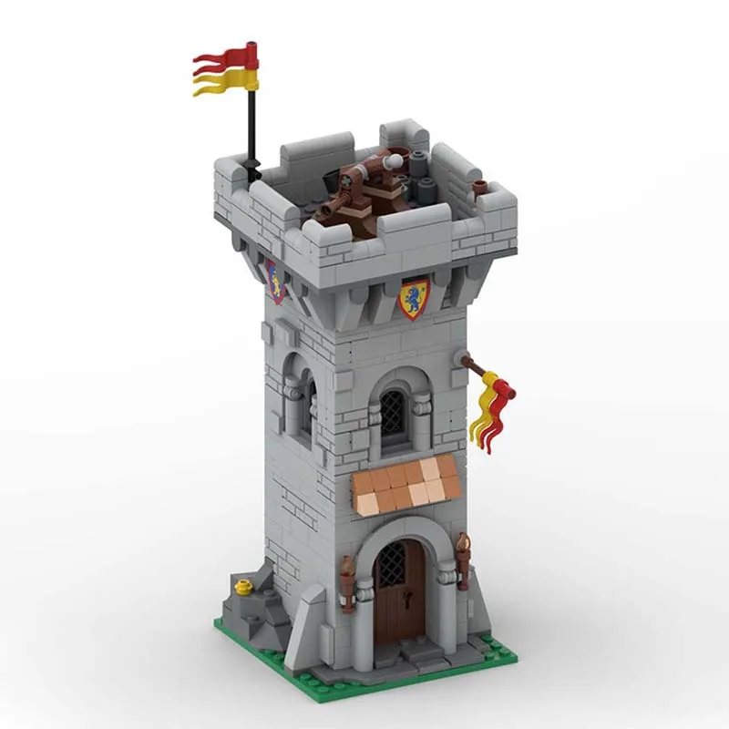 

MOC building blocks Assembly toy Set Medieval Lion Knight Outpost model 637pcs creative gift skyscraper series