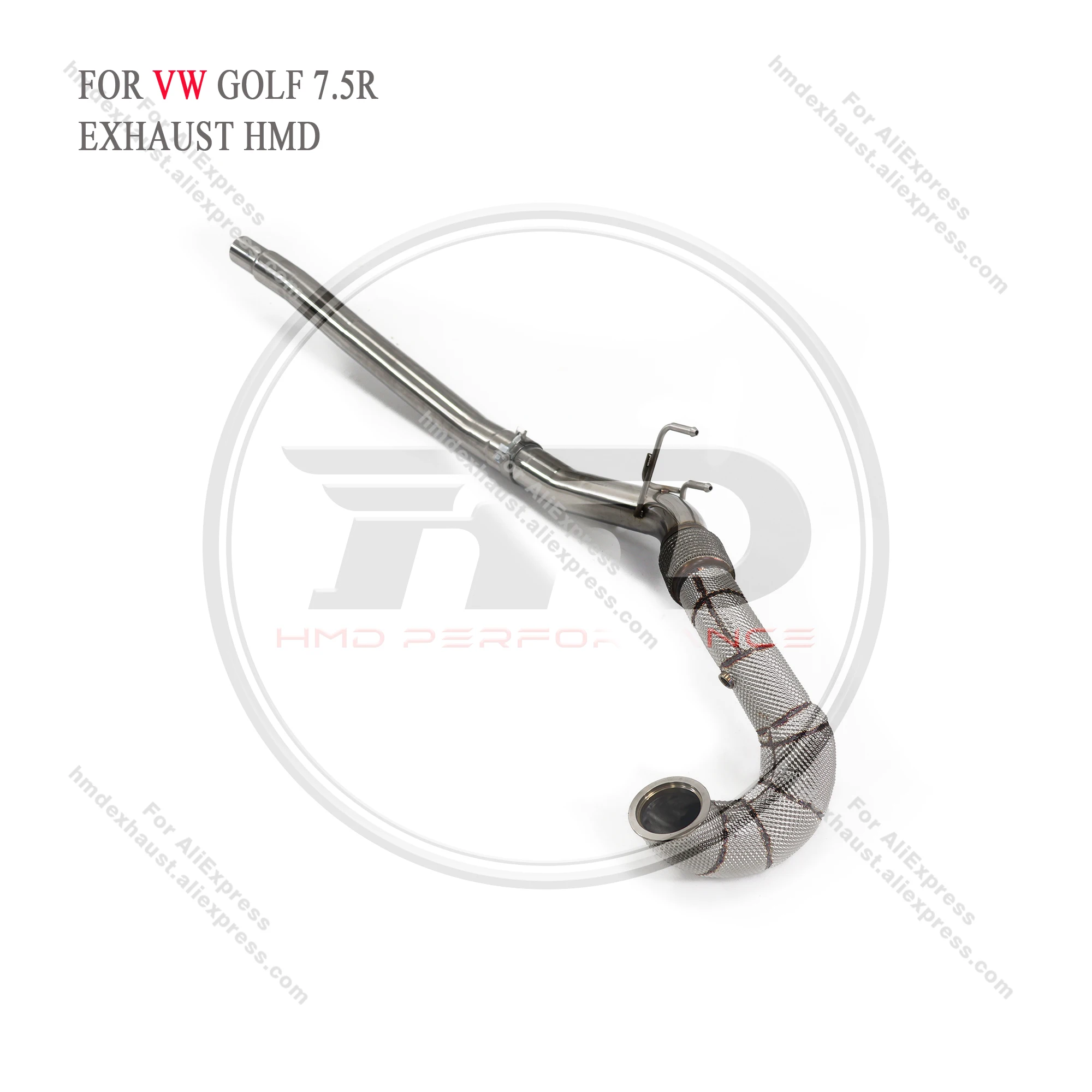 Picture 5: HMD Hot sale Stainless Steel  Downpipe for Volkswagen VW GolF 7.5R 2.0T Engine Remote Valve Performance Exhaust System