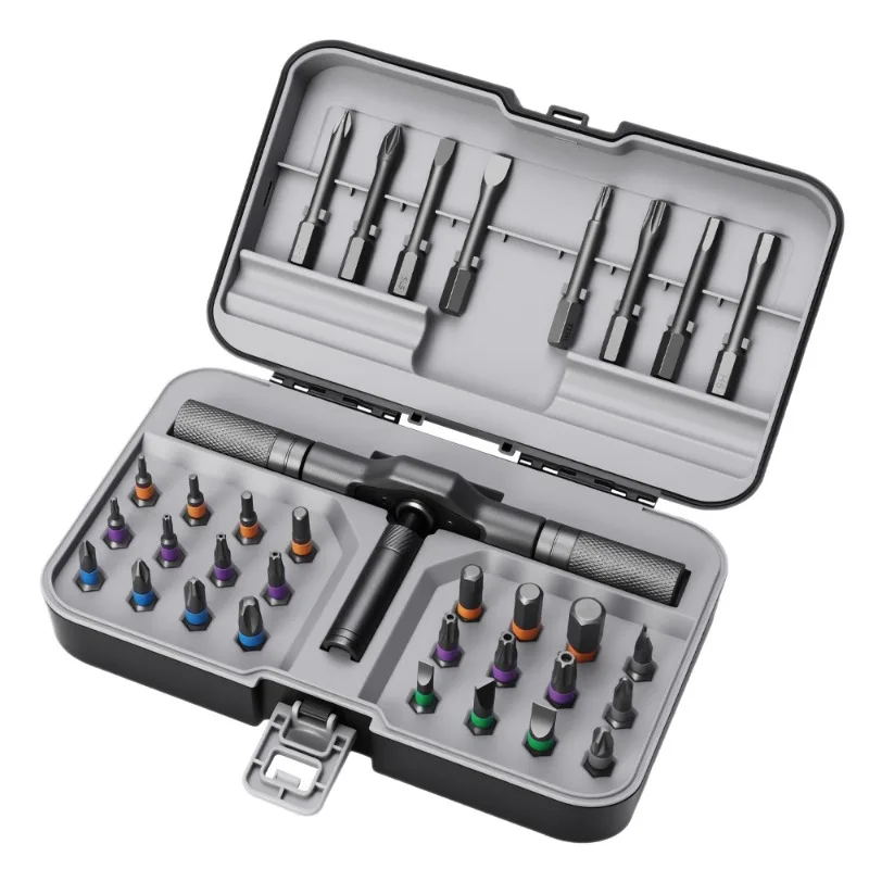 32-in-1 Ratchet Screwdriver Set with 52 Bits, Portable Precision Screwdriver Kit with Storage Case, Multi-Functional Repair