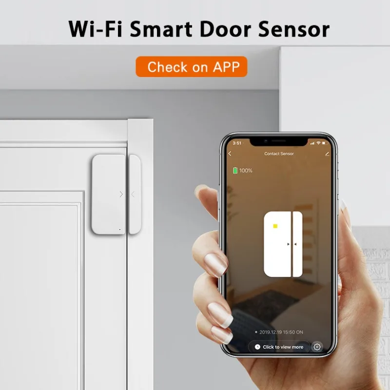 Tuya Smart WiFi Door Sensor Zigbee Wireless Door and Window Alarm Sensor Smart Linkage Induction on-site Door Sensor