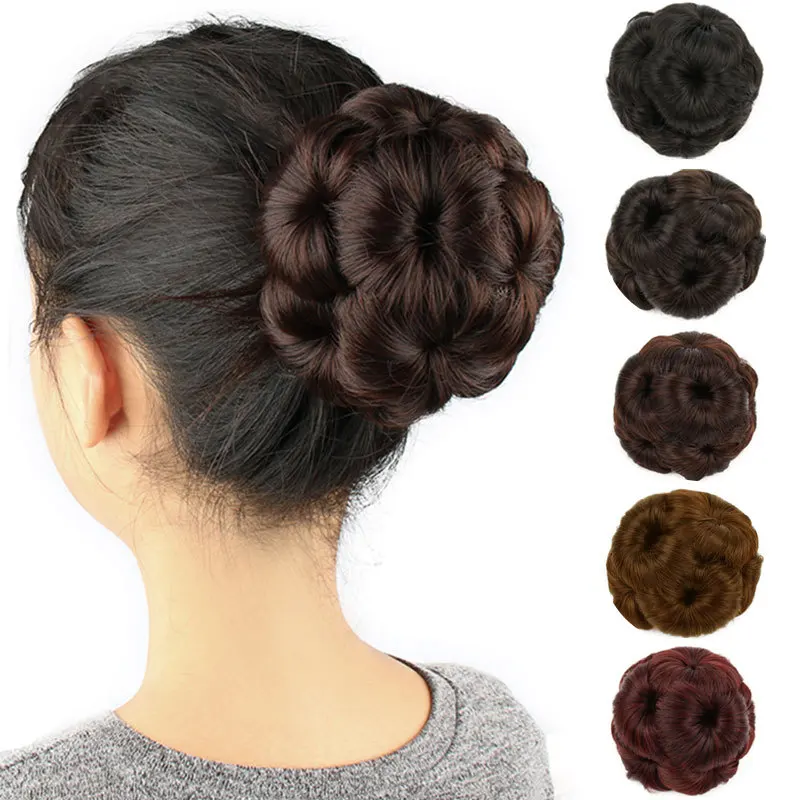 Synthetische Perücke, Kunsthaarknoten-Set, Krallenklammer, Haarknoten, Haargummi, Haar-Accessoires für Chignon, realistische synthetische Haarknoten