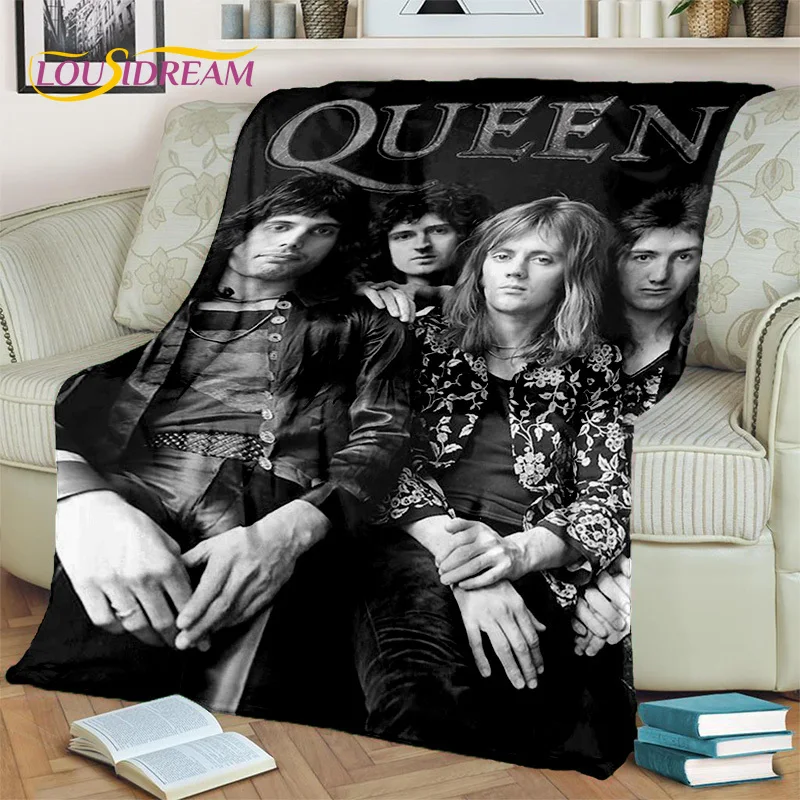 

Queen-Rock-Band 3D Freddie Mercury Blanket,Soft Throw Blanket for Home Bedroom Bed Sofa Picnic Travel Office Cover Blanket Kids