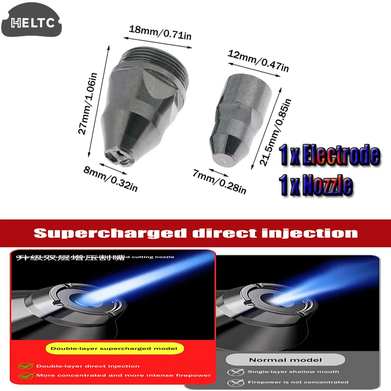 ชุดหัวตัดพลาสมา P80 พร้อมหัวฉีดและอิเล็กโทรด สำหรับตัดเศษเหล็ก ออกแบบมาเพื่อการตัดด้วยแก๊สอย่างรวดเร็วและกำจัดตะกรันจากการเชื่อม  เครื่องมือสำหรับงานบัดกรี