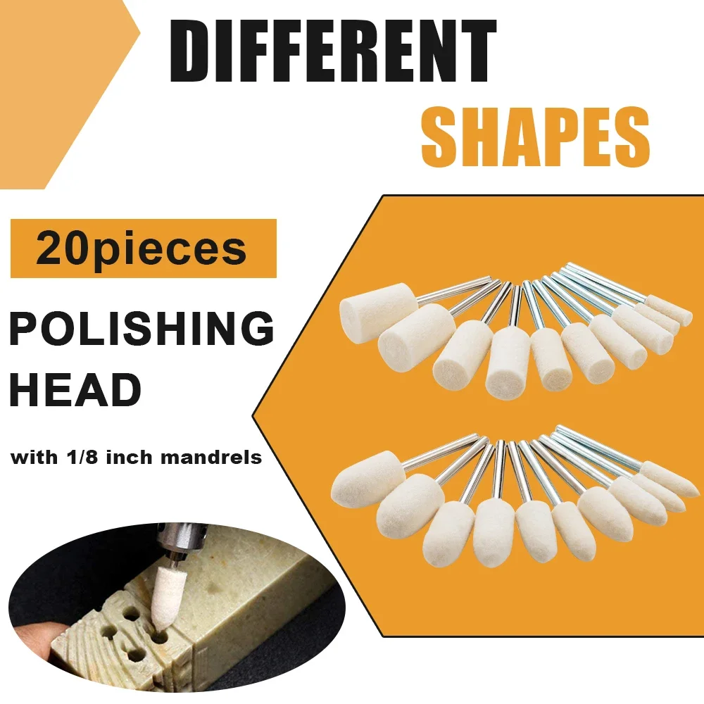 80PCS Wool Polishing Wheels for Dremel, 1/8\