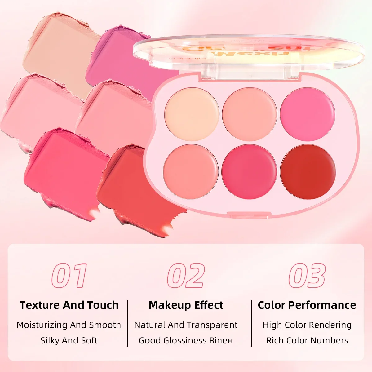 Rouge à lèvres dégradé, surligneur, Palette de fard à joues, durable, naturel, imperméable, éclaircissant, beauté du visage, maquillage pour femmes, cosmétiques