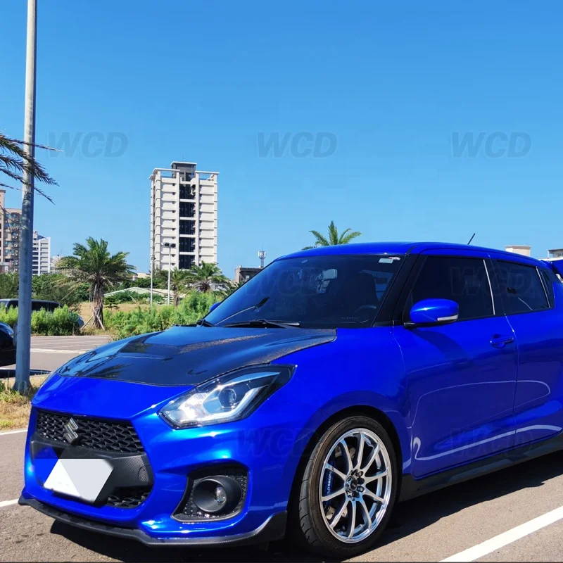 High quality WCD Style carbon fiber Hood Engine bonnet cover For Suzuki Swift ZC33S