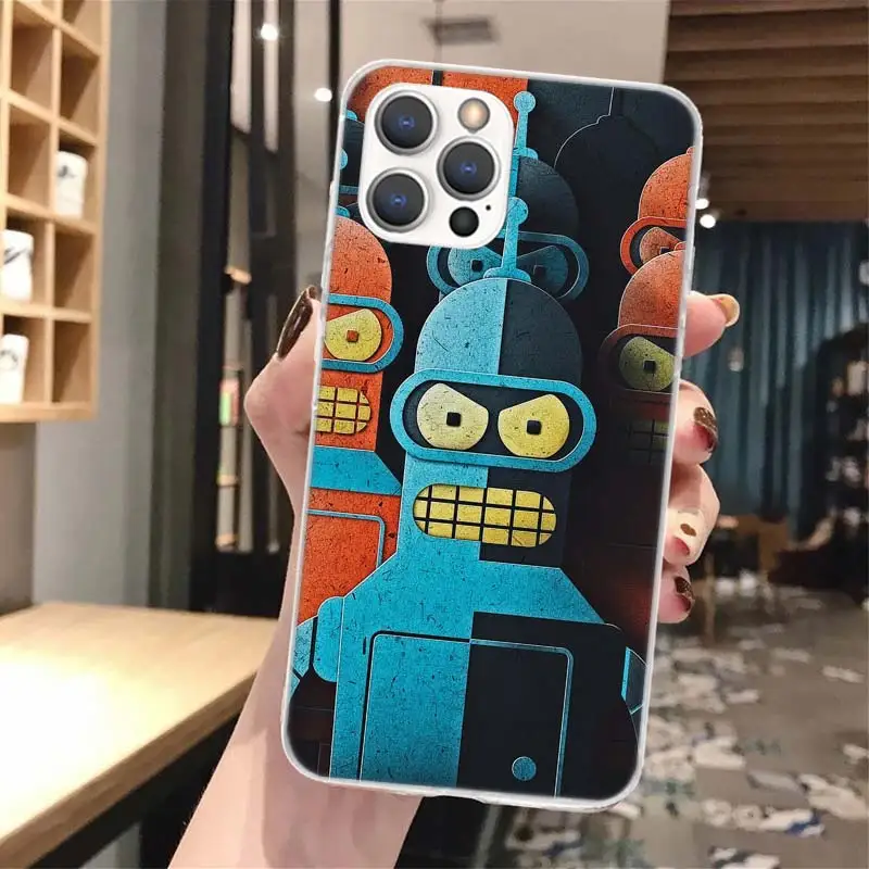 Cartoon F-Futuramas Soft Phone Case For iPhone 16 15 14 13 12 11 Pro Max X XR XS 7 Plus 8 + SE 2020 Pattern Customized Cover 14 