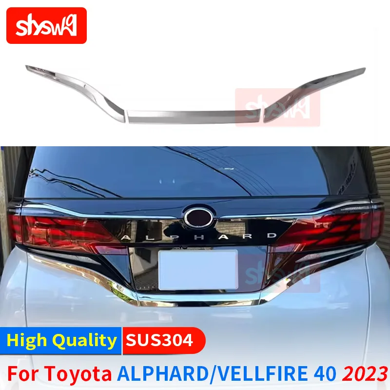 

Car Exterior Accessories Rear Plate Number Chrome Trim For Toyota 2023 Alphard Vellfire 40 Stainless Steel Styling Accessories