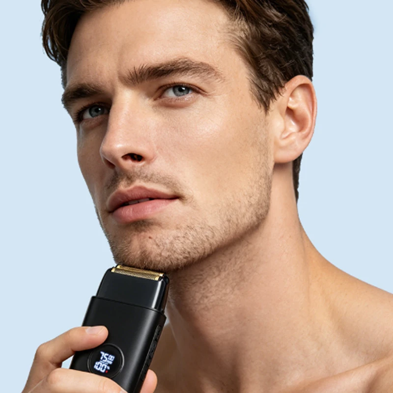 Powerful Rechargeable Shaver for Men Foil Electric Shavers Beard Trimmer Electric Mens Razor Facial Shaving USB 7500RPM
