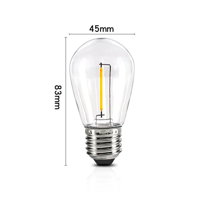 1W 2W S14 Led 교체 필라멘트 전구 110/220/3V 야외 IP65 상업 문자열 조명에 대 한 방수 레트로 에디슨 Led 전구