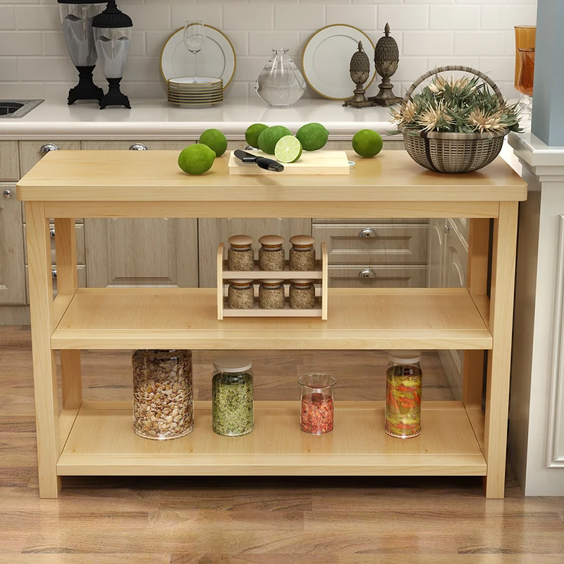 

Customized kitchen cutting table solid wood console home storage table long table simple small table multifunctional shelf